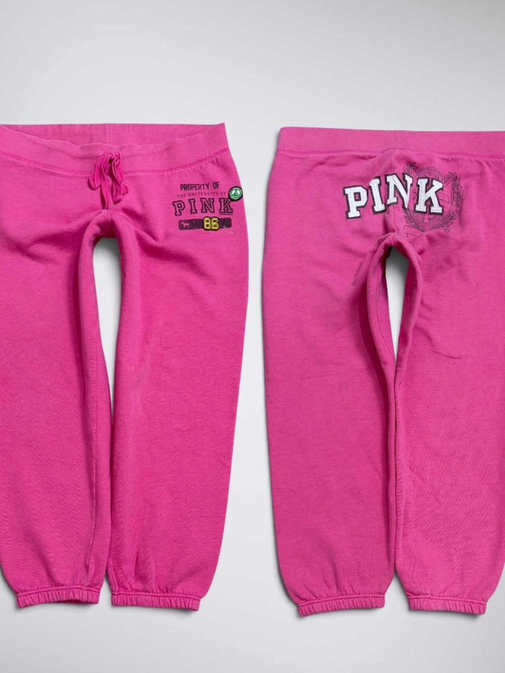 VTG VS PINK Bright Pink Logo Butt Spellout Sweatpants